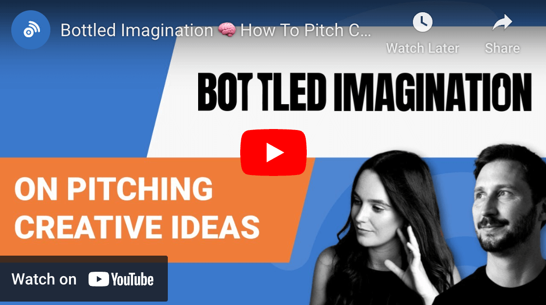 A screenshot of Bottled Imagination's BuzzSumo webinar on pitching creative ideas