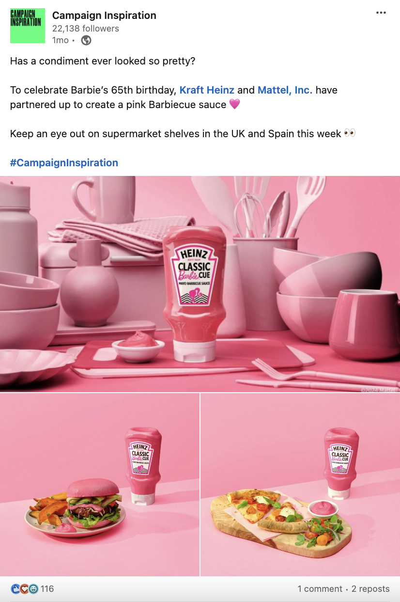 image of Heinz campaign within social media post